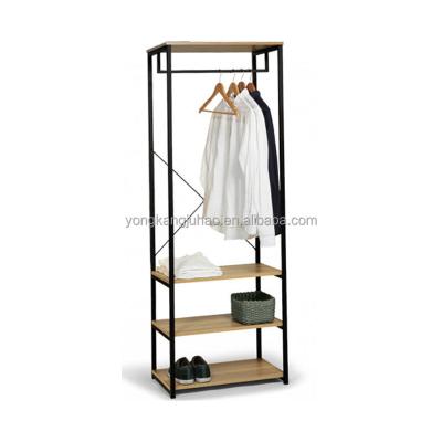 China Modern Heavy Duty Garment Rack 2 Tiers Clothes Rack Large Wardrobe Clothing Storage For Bedroom Laundry Room Freestanding for sale