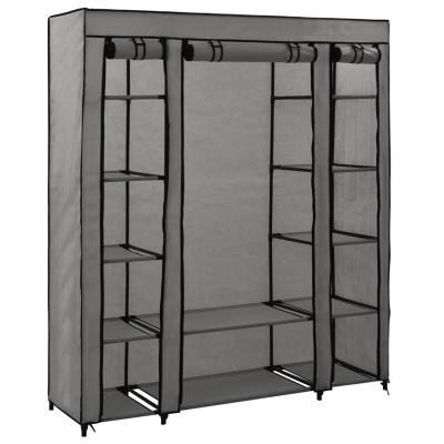 China Luxury Simple Fabric Assembly Morden Fabric Wardrobe Tube Steel Frame Easy Wardrobe Bedroom Furniture for sale