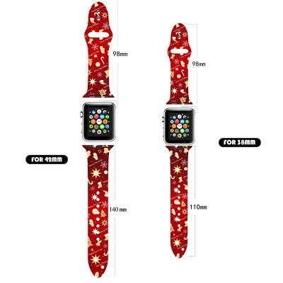 China Lucky Christmas Ring Silicon Lucky Christmas wtachband Silicon wtachband For Apple Watch Silicone Band Sports Watch Band For Apple Watch Series 5 Band for sale