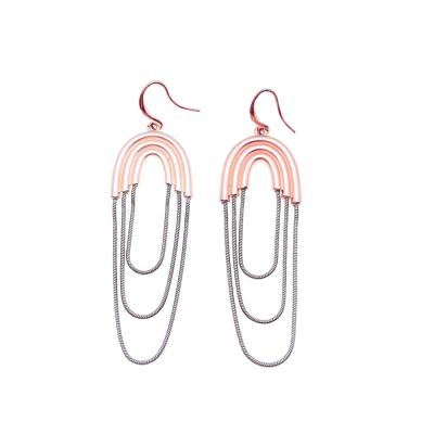 China New Fashionable CLASSIC Style Customized Brass Hoop Long Vintage Plating Gold Earring for sale