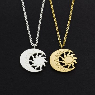 China Fashion High Quality Sun And Moon Stainless Steel Necklace Pendant Necklace Lucky Necklace for sale