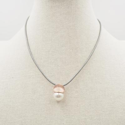 China CLASSIC Fashion Custom Design Pearl Pendant Chain Gold Plated Choker Necklace for sale