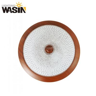 China Wholesale 400mm Modern Decorative Indoor Lighting Iron Made Color Wood Frame With Acrylic Cover 24W LED Ceiling Light From Foshan Factory Directly for sale