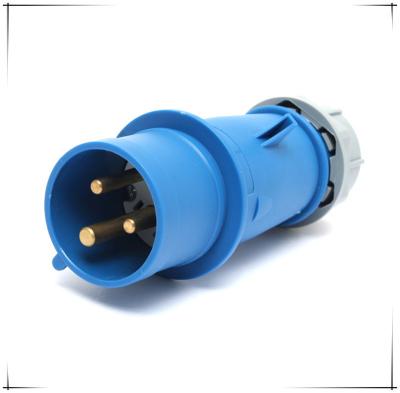 China Durable Blue Industrial Plug And Socket With 16a 220V 240V Coverage for sale