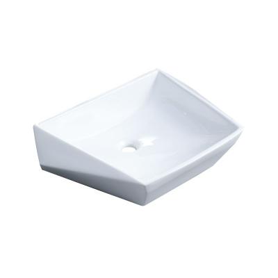 China Factory Easy Clean Square Size Modern Design Counter Top Ceramic European Drop Down Bathroom Lavabo Sink for sale