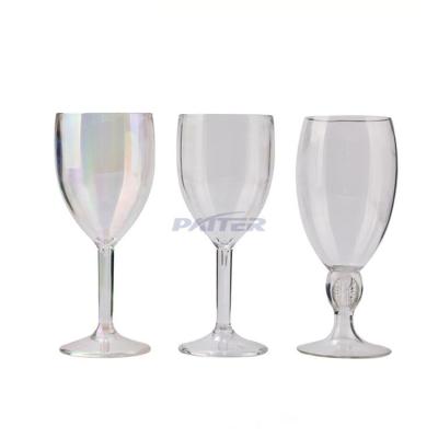 China Paint heat transfer /silkprint high quality plastic transparent champagne flute wine drinking plastic cup for sale