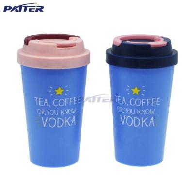 China Paint /silkprint/ 2021 Best Selling Heat Transfer Reusable Plastic Tumblers PP Coffee Plastic Cup With Lid for sale