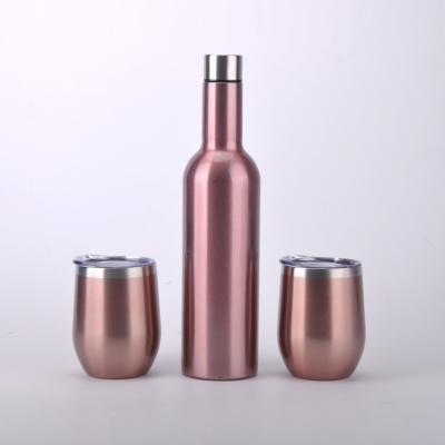 China Business Double Wall Vacuum Insulated Stainless Steel Wine Bottle Cup Set For Coffee Champagne Cocktails For Home Outdoors And Gift Box for sale