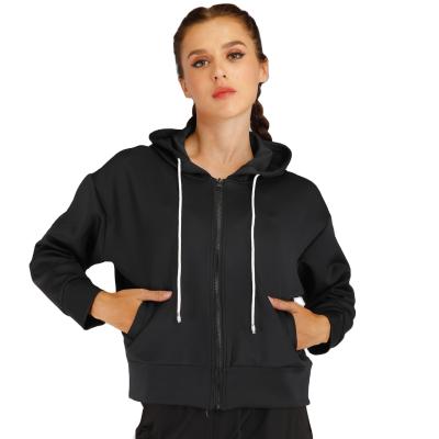 China Anti-wrinkle loose over sized sport coat women bat sleeve zipper fitness jacket running hoodie for sale