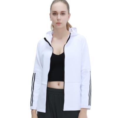 China Anti-wrinkle OEM sport style long sleeves white color cotton women breathable jacket for autumn for sale