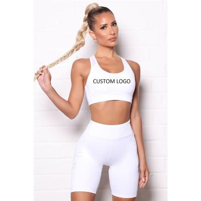 China Breathable Custom Logo Multicolor Sweat Wicking Back Slim Fit White Runner Sports Bra Plus Size Yoga Gym Wear for sale