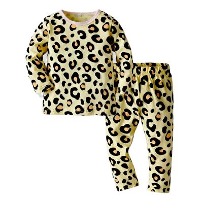 China Leopard-print Home Thermal Hot Selling Clothing Sets Children's Leggings Children's Pajamas for sale