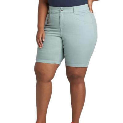 China Custom Fit Slim Flex Waistband Logo Viable Plus Size Bermuda Shorts With Two Front Pockets for sale