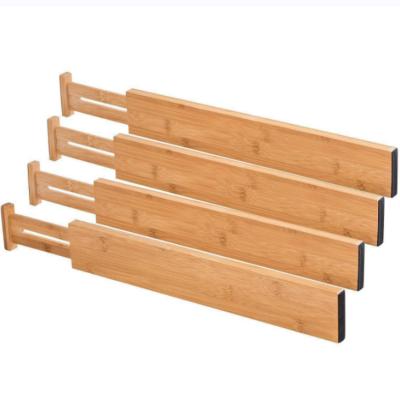 China Eco-Friendly Adjustable Expandable Wooden Bamboo Drawer Divider Organizer Drawer Divider Drawers and Cabinet Organizers with Inserts for sale