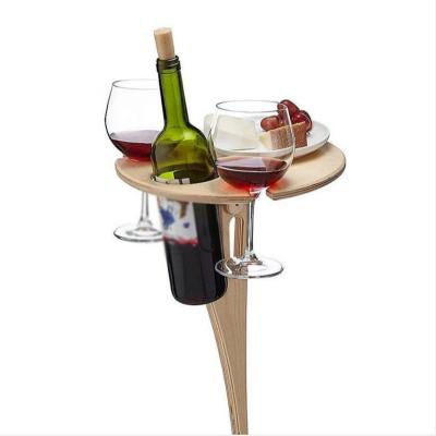 China Hot Selling Portable Mini Picnic Table Modern Desktop Wine Easy Carry Outdoor Wooden Foldable Bamboo Table for sale