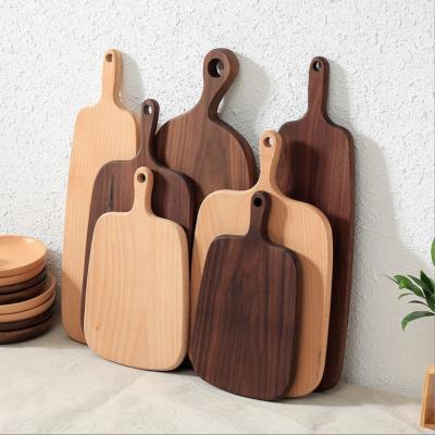 China Stocked Stock Available Bamboo or Wooden Cutting Board for Kitchen Olive Acacia and Walnut Cutting Board with Handle for sale