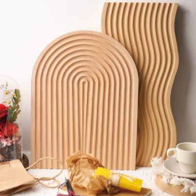 China Beech Wood Stocked Vault Tray Cutting Boards for Food Wood Dinner Bread Tea Kitchen Coffee Serving Trays Home Decor for sale