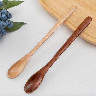 China Eco-Friendly Stocked Kitchen Accessories Mixing And Cooking Long Handle Japanese Wooden Soup Spoon Serving Spoons for sale