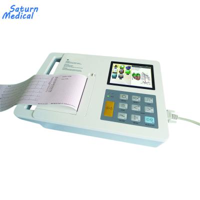 China Plastic Cheap Touch Screen 6 Channel ECG Machine With CE for sale