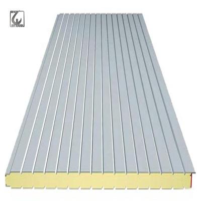 China Low Cost Roofing Materials 0.5mm Steel Exterior Insulated PU Sandwich Modern Sandwich Roofing Panel/EPS for sale