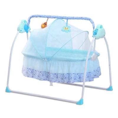 China Steel Liner Luxury Automatic Baby Rocking Bed Good Sleep Bedroom With Unbalance, Pad, Mosquito for sale