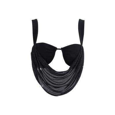 China Sexy Shiny Silver Summer Tube Vest Solid Breathable Chill Backless Vests And Club Fashion Women's Vests for sale