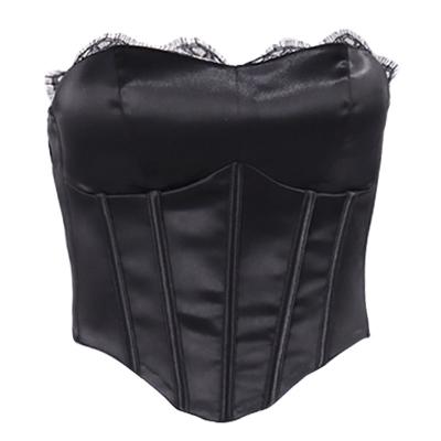 China Breathable Summer Lace Tube Vest Sexy Solid Chill Backless Vests And Club Fashion Women's Vests for sale