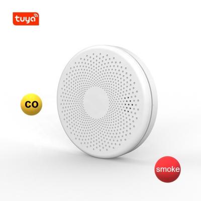 China Carbon Monoxide And Battery Remote Control Ultra Thin Replaceable Tuya Wifi Smoke Detector for sale