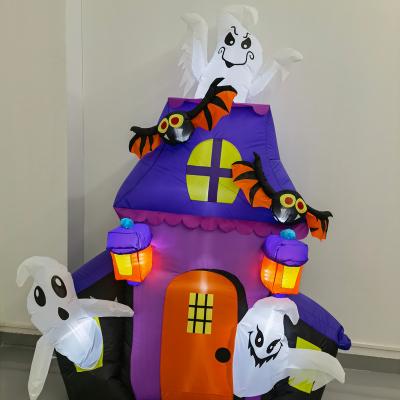 China 8FT HLW Ghost inflatable house with led lights inside inlatable decoration for sale