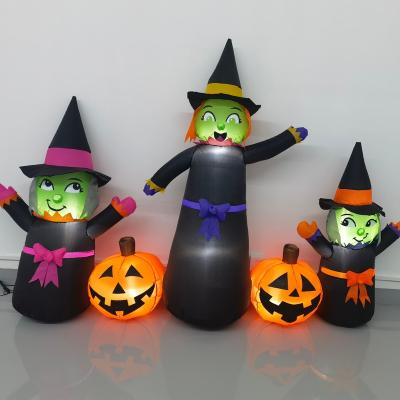 China 8FT HLW Inflatable WITCH AND PUMPKIN W/LED LIGHTS Inflatable Decoration Toys for sale