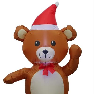 China Polyester's Christmas bear led the light polyester decoration inflatable toy for sale