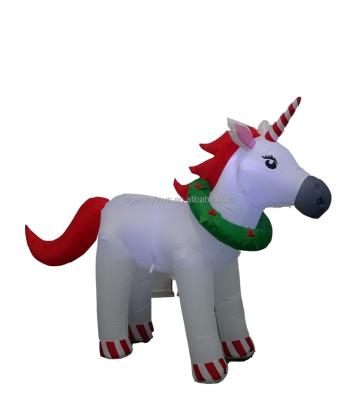 China Polyester Christmas Decoration Unicorn The Beauty led the light polyester inflatable toy for sale