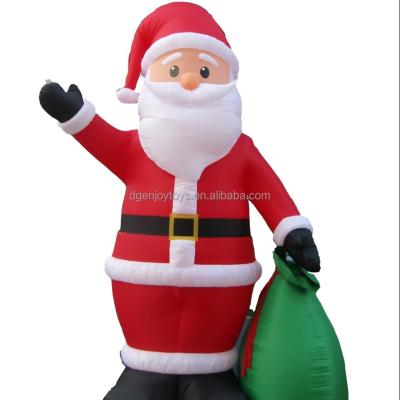 China The superb polyester santa polyester decoration with the gift bag led the light polyester inflatable toy for sale