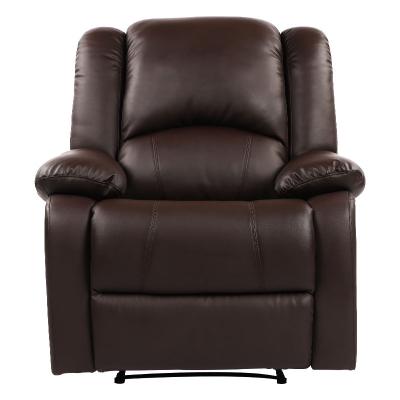 China Hot Selling Brown Home Leather Manual Glider Recliner For Salon for sale