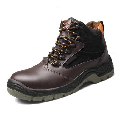 China High ankle pu injection outsole s1 waterproof safety shoes GENUINE LEATHER for sale