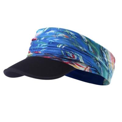 China Sporty Custom Design Sunshade Soft Dry Sport Logo Headband Beach Golf Hat Women Men Summer Sun Visor Hat Performance Sun Visor for sale