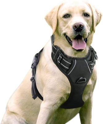 China Custom Logo Adjustable Soft Padded Breathable Dog Vest No-Pull Padded Pet Harness with Easy Control Handle for sale