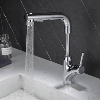 China Modern Adjustable Up-Down Basin Faucet Three Modes Water Outlet Basin Mixer For Shampoo for sale