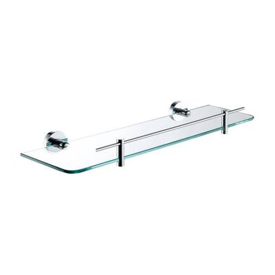 China Wall Mounted Type Single Glass Shelf Wall Mounted Glass Shelf With Towel For Bathroom for sale