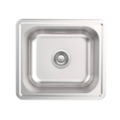 China Without Faucet K50021 Chinese Suppliers Color Customization Topmount Square Single Bowl Kitchen Sink With Waste Drainer for sale