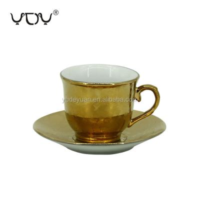 China YDY Factory Price Viable Wholesale Custom 90cc Gold Plated Cups And Saucers for sale