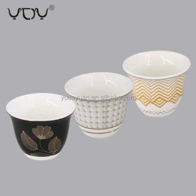 China Viable Wholesale 12PCS Ceramic Custom Design Arab Coffee Saudi Coffee Cawa Logo Mug for sale