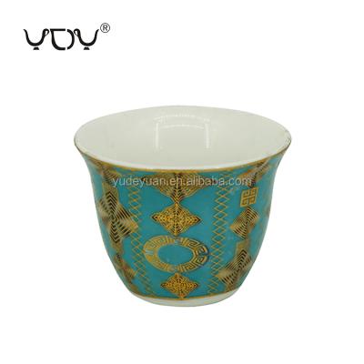 China Promotional cheap viable new promotion arabic coffee gold trim cawa cups bone china for sale