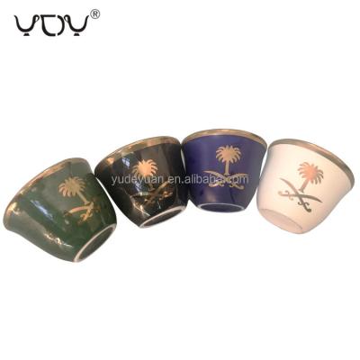 China YDY New Viable Factory Design Hot Sale Ceramic Coffee Mugs 90cc Saudi Arabic Cawa for sale