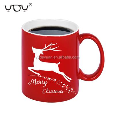 China 2021 YDY Sustainable Factory Printed Latest Design Red Reindeer 11oz Merry Christmas Mugs Wholesale for sale