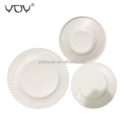 China Bulk Round 8.5/9/12inch Promotion Stock Cheap Porcelain White Dinner Dishes Viable White Soup Dish for sale