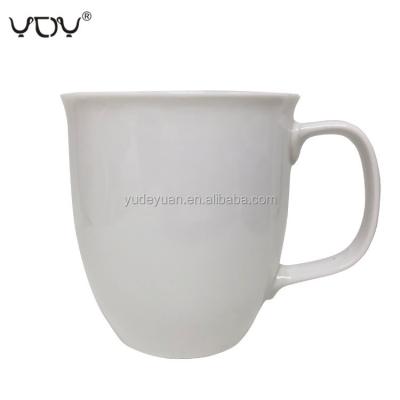 China Viable Stock Blank Sublimation Printed Custom Logo Cheap Plain Porcelain 420ml Ceramic Large White Coffee Mug for sale