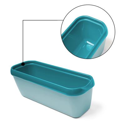 China Sustainable New Design Rectangular Double Insulated Eco - Friendly Reusable Rectangular Plastic Ice Cream Containers With Lid for sale