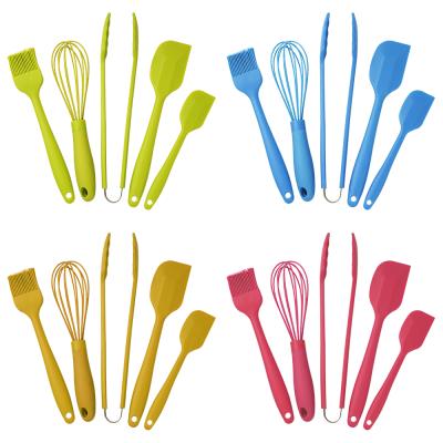 China Sustainable Personalized Custom Mini 6 Pcs Baking Tools Heavy Duty Silicone Spatula Set for sale