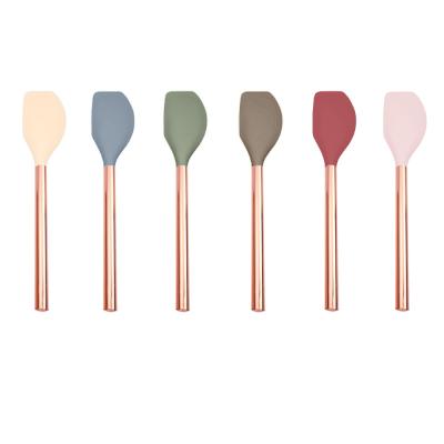 China High Quality Viable Heat Resistant Baking Tools Silicone Pastry Spatula With Stainless Steel Handle for sale